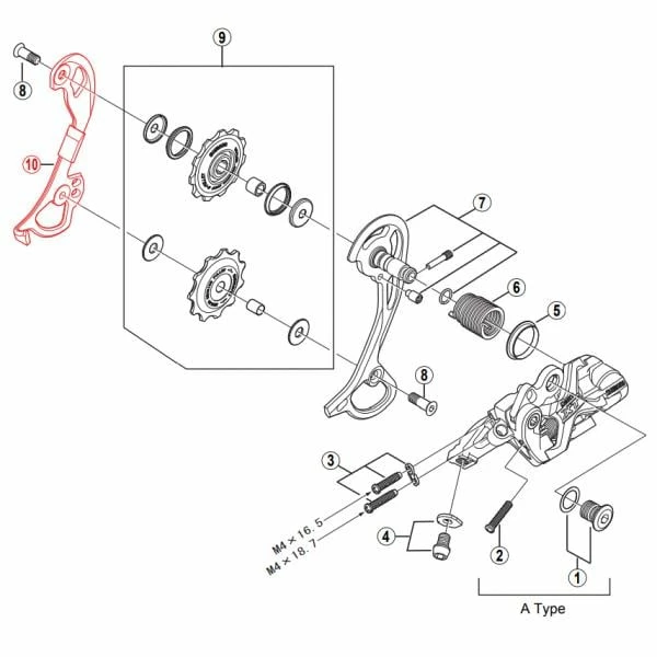 SHIMANO XT RD-M772 GS Rear Derailleur Inner Medium Cage #Y5W709000 3 SHIMANO XT RD-M772 GS Rear Derailleur Inner Medium Cage #Y5W709000